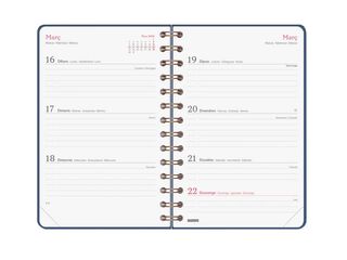 Agenda Finocam Alma E5 setm/vista horitzontal cat 2026 blau