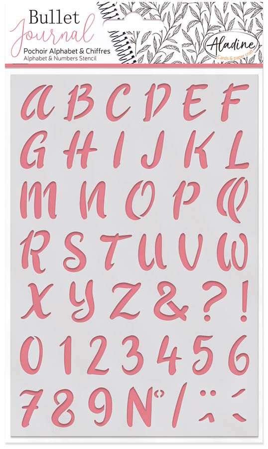 Plantilla Stencil Bullet Journal Aladine Abecedario
