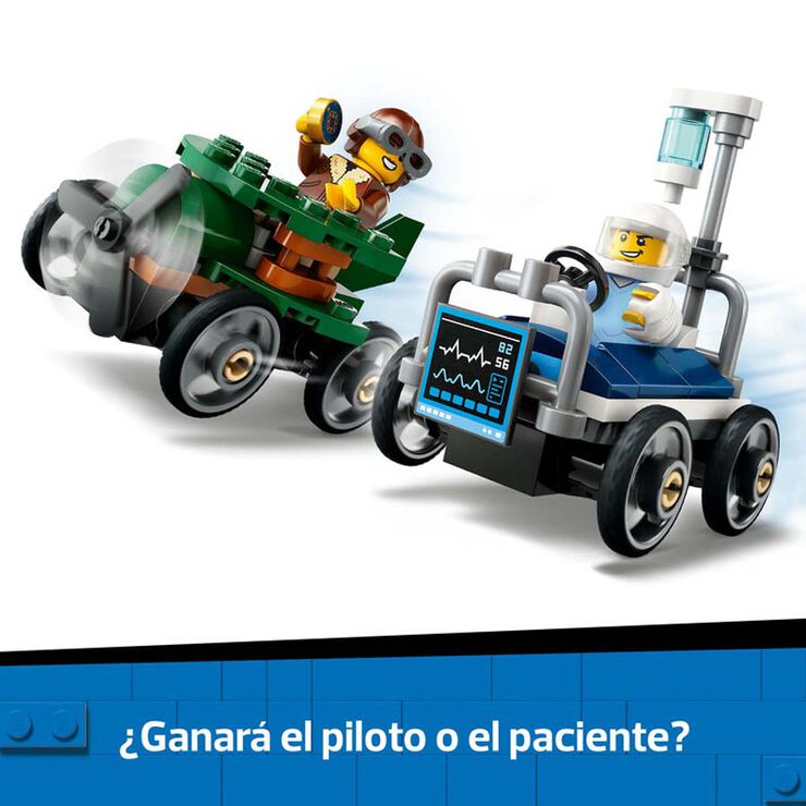 LEGO® LEGO City Pack de Cotxes de Carreres: Avió vs. Llit d’Hospital 60459