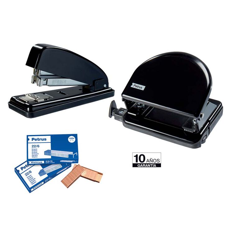 Grapadora Petrus 226 30 hojas negro
