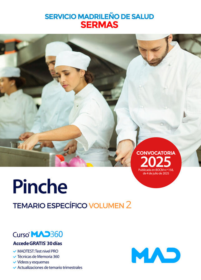 Pinche del Servicio Madrile&ntilde;o de Salud. Temario espec&iacute;fico volumen 2