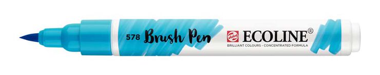 Retolador Ecoline Brush Pen blau cel (cian) 578