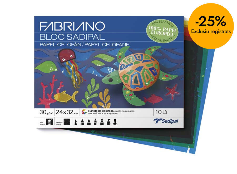 Bloc de Paper cel&middot;lofana Sadipal 24x32cm colors assortits 10 fulls
