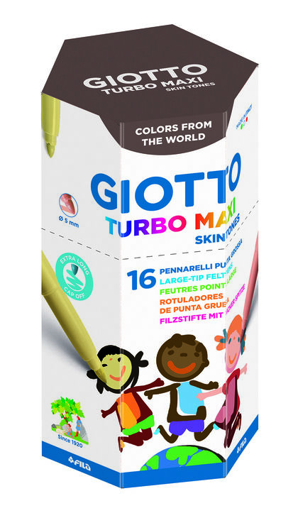 Rotuladores Giotto Turbo Maxi Skin Tones Schoolpack 16 unidades