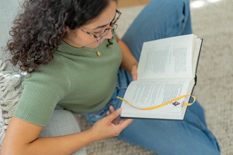 Punt de Llibre met&agrave;l&middot;lic + Cinta Seashells