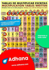 ADHA 35X50 Tablas De Multiplicar Escrita