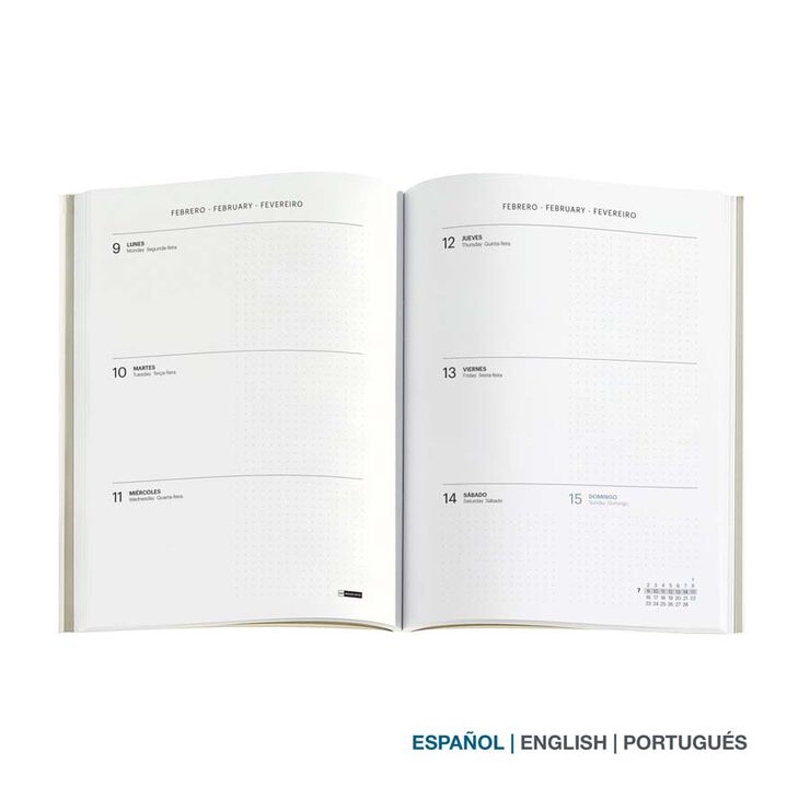 Agenda Miquelrius 14x19 sem/vista mult 2026 Basic gris