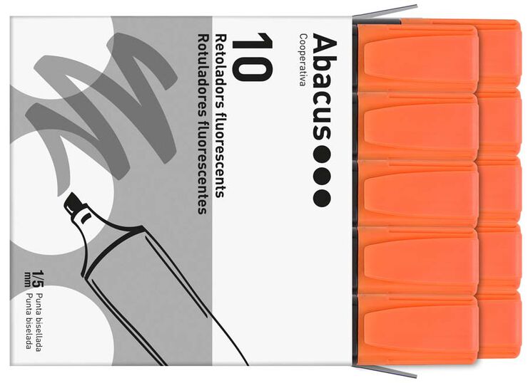 Marcadores fluorescente Abacus naranja 10u