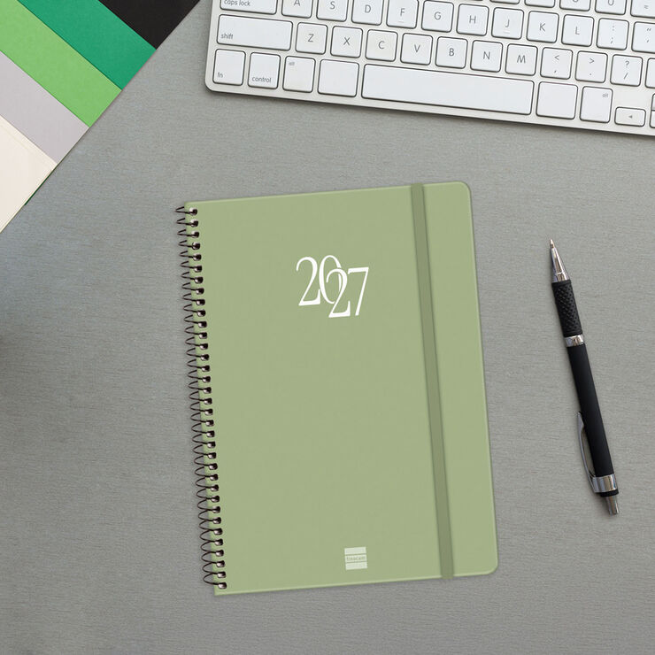 Agenda Finocam My Semana Vista Horizontal 2027 Catal&aacute;n Verde