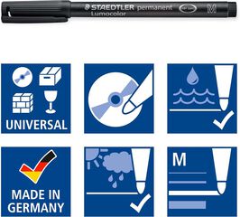 Rotulador permanente Staedtler Lumocolor punta M negro