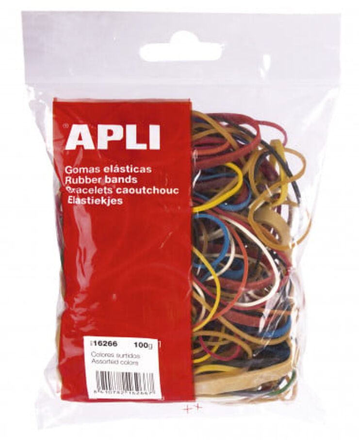 Gomas el&aacute;sticas Apli surtidas 100g