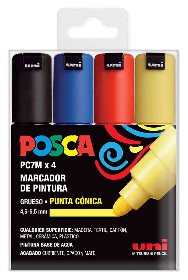 Retoladors Posca PC-7M basic 4 colors