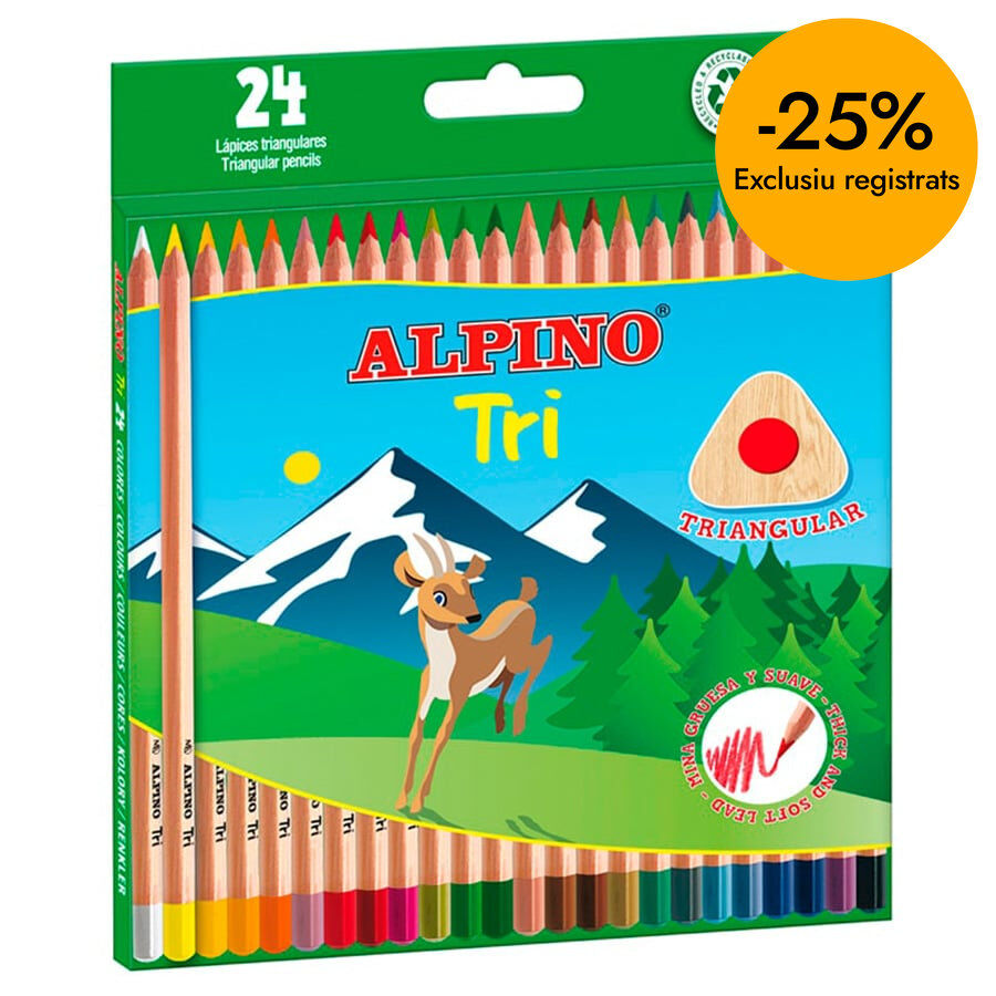 L&aacute;pices de colores Alpino Tri 24 colores