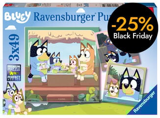 Puzle 3x49 peces Bluey