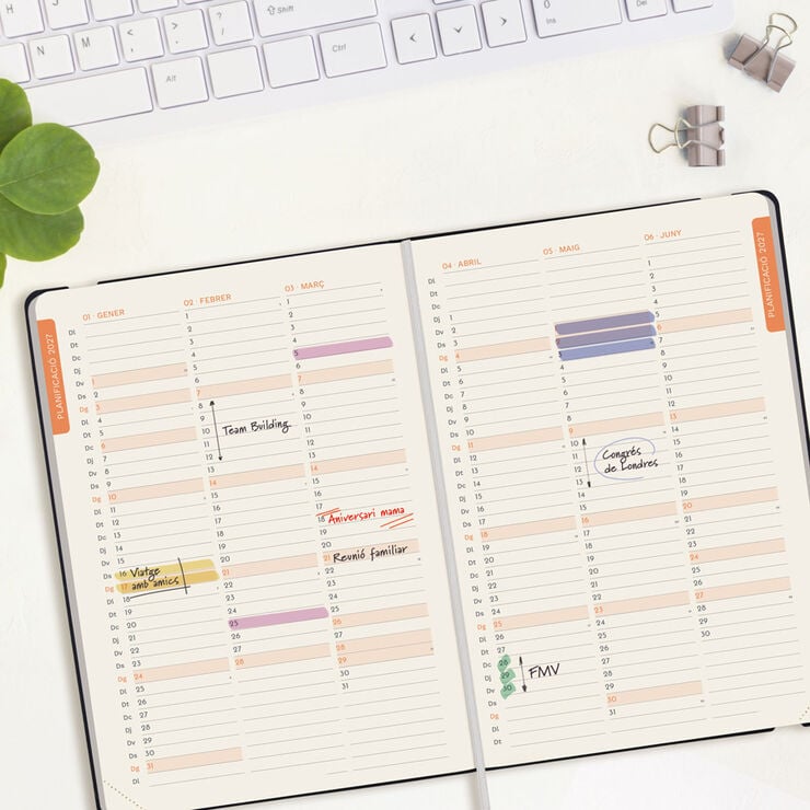 Agenda Finocam Flex Llisa Semana Vista Vertical 2027 Catal&aacute;n Negro