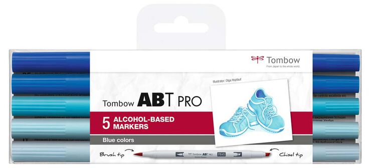 Rotulador Tombow Abt Pro Dual Brush azules 5 colores