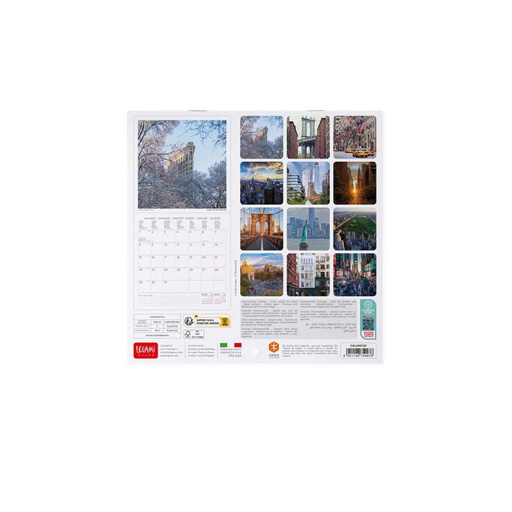 Calendari paret Legami 18X18 2024 New York