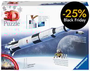 Puzle 440 piezas 3D Maxi cohete Apollo Saturn V