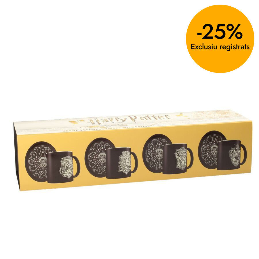 Set 4 mini tazas y platos de Harry Potter