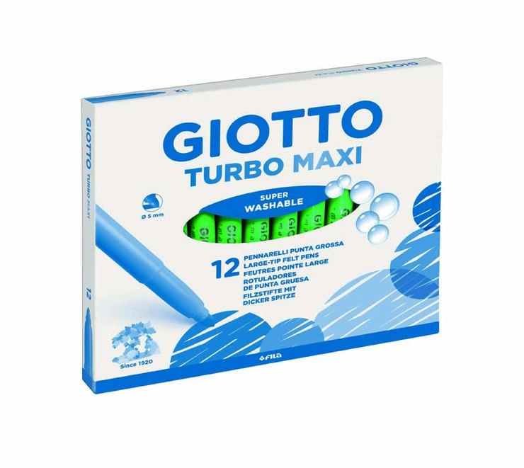 Rotulador Giotto Turbo Maxiverde claro 12u