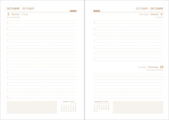 Agenda Dohe Pretty D&iacute;a P&aacute;gina Catal&aacute;n 2027 Azul