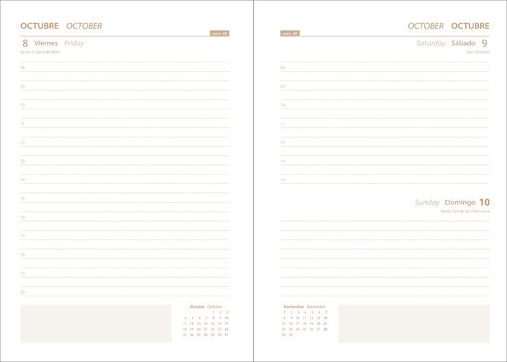Agenda Dohe Pretty D&iacute;a P&aacute;gina Catal&aacute;n 2027 Azul