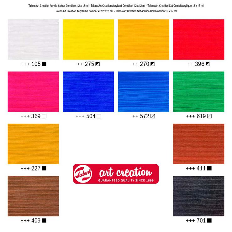 Set Acrílic Talens Art Creation combi 12 colors