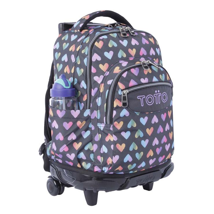 Mochila Ruedas Totto Renglones corazones