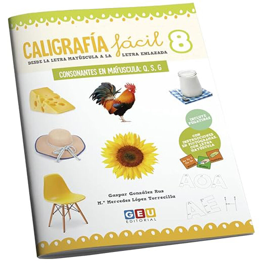 Caligraf&iacute;a f&aacute;cil 8. Consonantes en may&uacute;scula Q, S, G