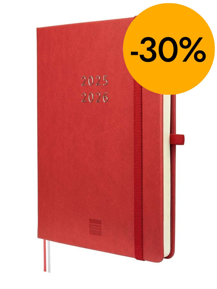 Agenda Finocam 18 meses M5 sem/vista mult 2025-26 rojo