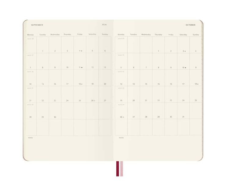 Agenda Moleskine 18 mesos dia/p&agrave;g L tapa dura Sakura