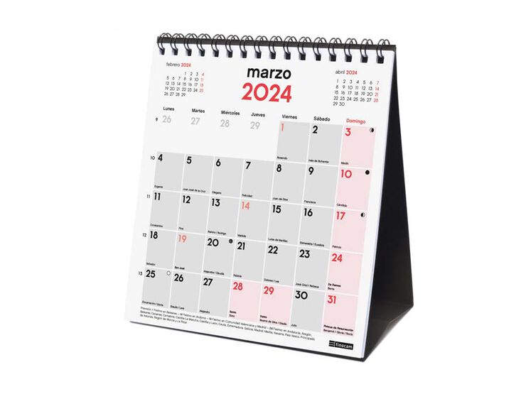 Calendario sobremesa Finocam Escribir XS 24 cas