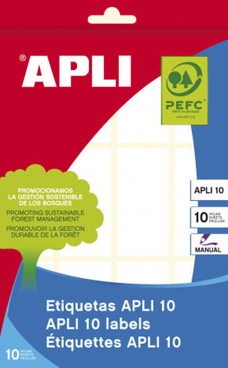 Etiquetes adhesives Apli 26x54 10 fulls
