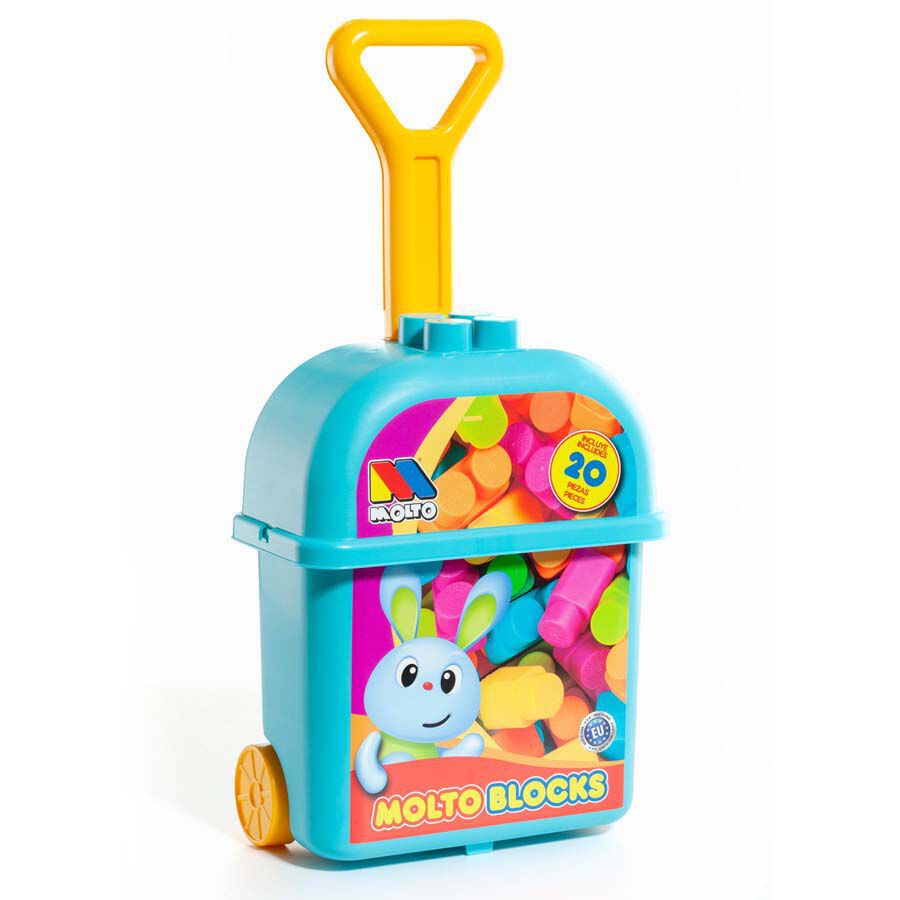 Maleta Ruedas Construcci&oacute;n Azul 20 piezas