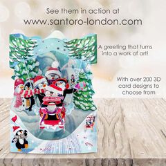 Postal Swing Navidad Pingüinos