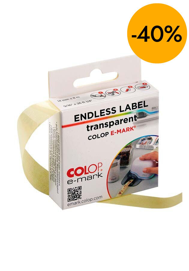 Etiqueta Colop E-Mark Go transparent 14mm x 8m