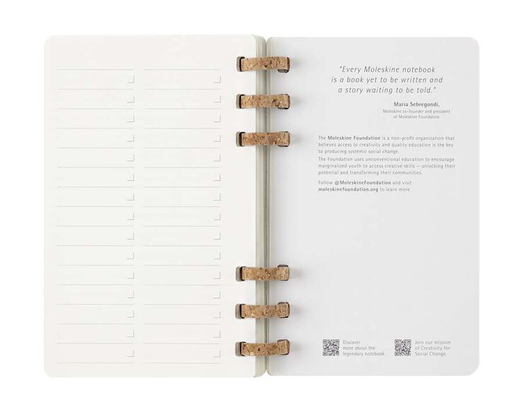 Agenda escolar espiral moleske tapa blanda sem/vista L 2025-26 negro