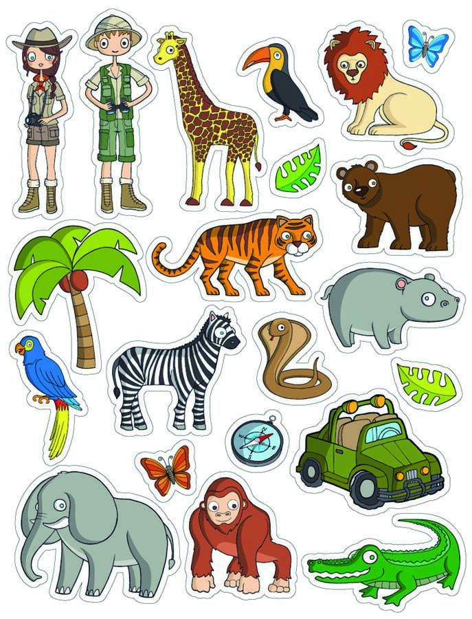 Gomets tem&aacute;ticos Apli La Selva 3 hojas 69u