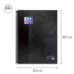Notebook Oxford EuropeanBook 1 A4 80 fulls 5x5 negre