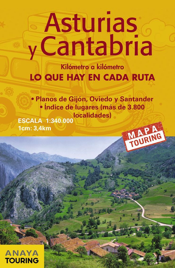 Mapa de carreteras Asturias y Cantabria