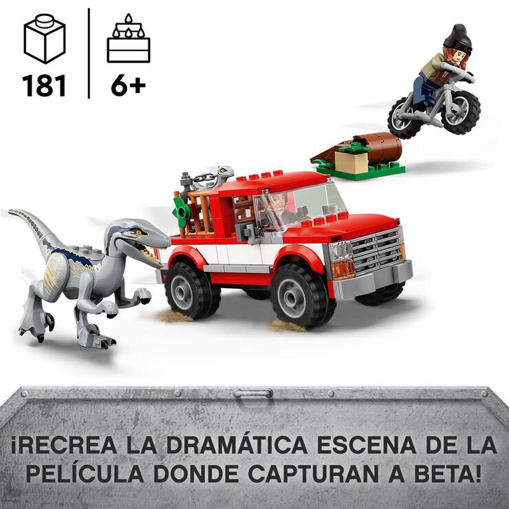 LEGO® Jurassic World Captura de los velocirraptores Blue y Beta 76946