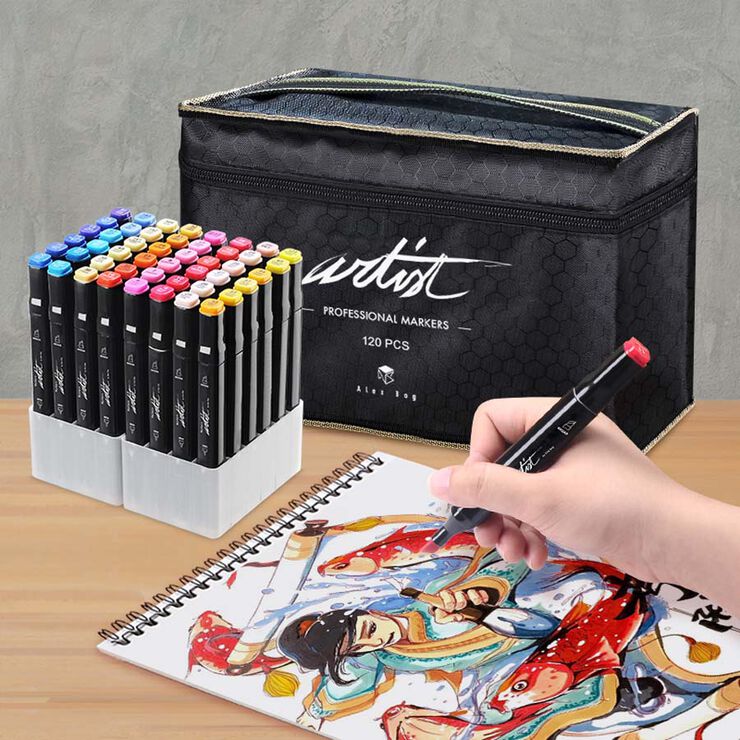 Estuche 120 Rotuladores alcohol Roymart Artist
