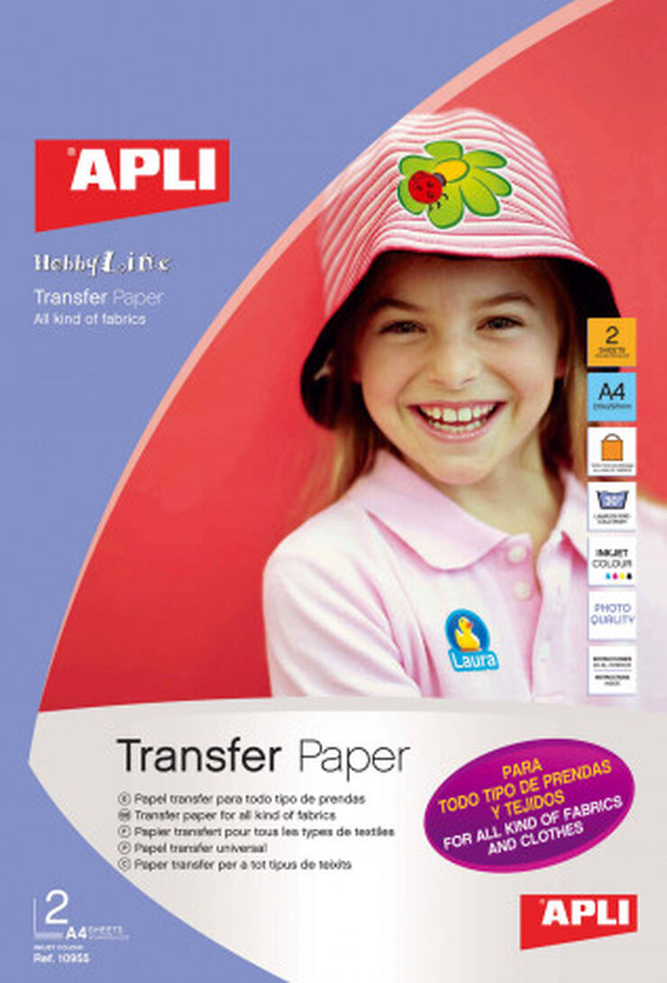 Papel transfer para Apli, 2 hojas A4 - Abacus Online