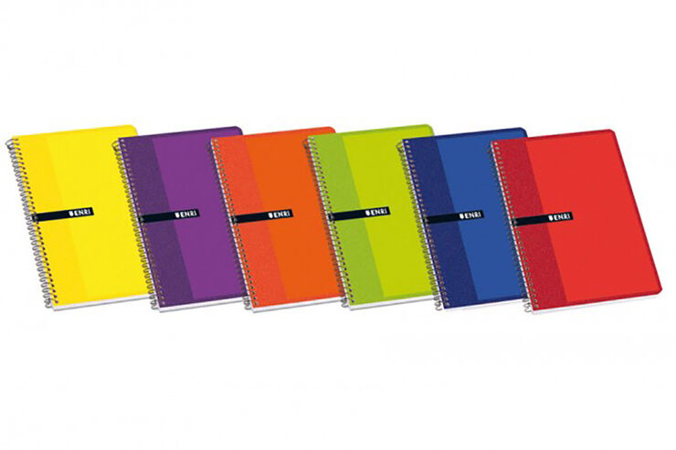 Llibreta espiral ENRI 80 fulls Llisa Colors assortits