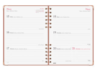 Agenda Finocam Alma Semana Vista Horizontal 2027 Catal&aacute;n Rosa
