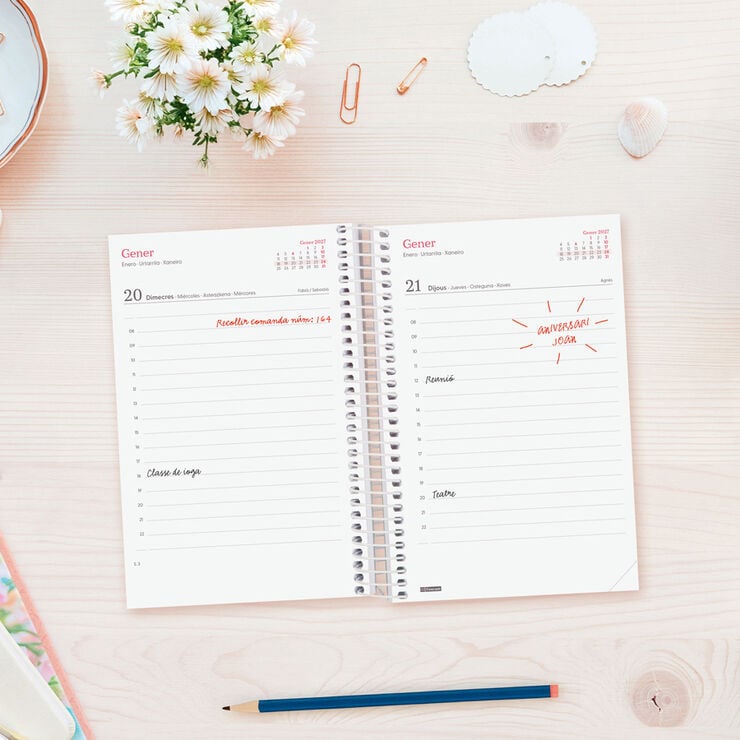 Agenda Finocam Design Collection Dia P&agrave;gina 2027 Catal&agrave; Flora