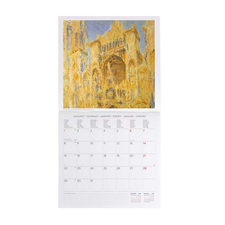 Calendari paret Legami 30X29 2024 Claude Monet
