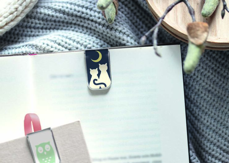 Punto de Libro met&aacute;lico + Cinta Katzen