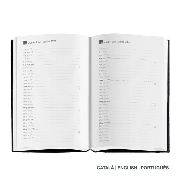 Agenda Miquelrius Passport Semana Vista Catal&aacute;n Cuadros 2027