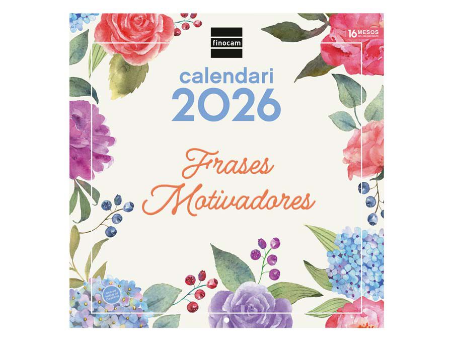 Calendario pared Finocam 30x30 2026 Frases catal&aacute;n